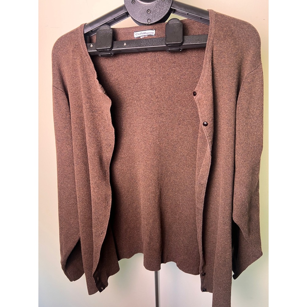 Croft & Barrow Cardigan Women XL Brown Good Pima Cotton Blend Long Sleeve Casual